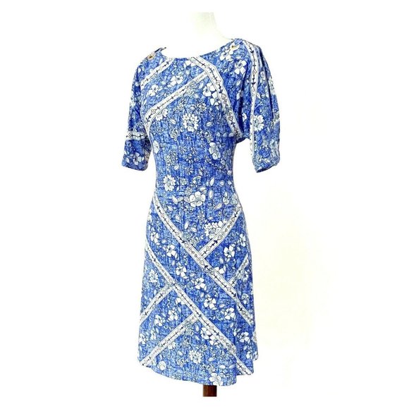 Tommy Hilfiger Slit Sleeve Print Jersey Knit Dress - Picture 3 of 7